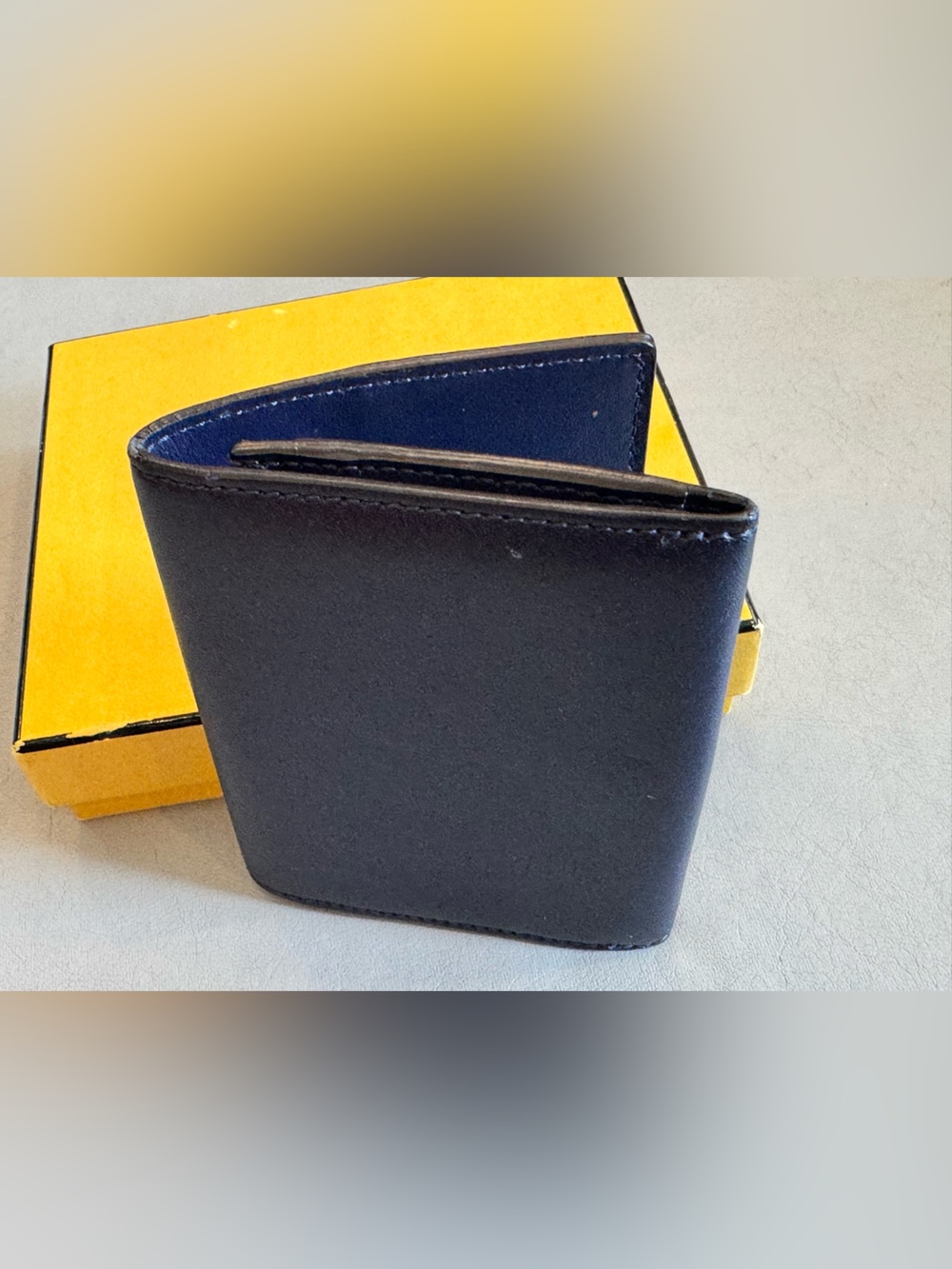 Fendi Vitello Liberty Studded Fold Over Cardholder in Navy - Picture 5 of 11